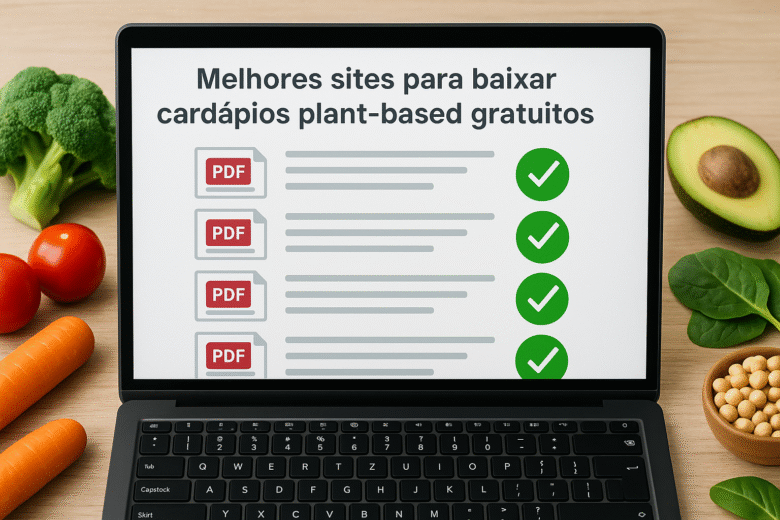 Top sites para baixar cardápios plant-based grátis e fáceis de seguir