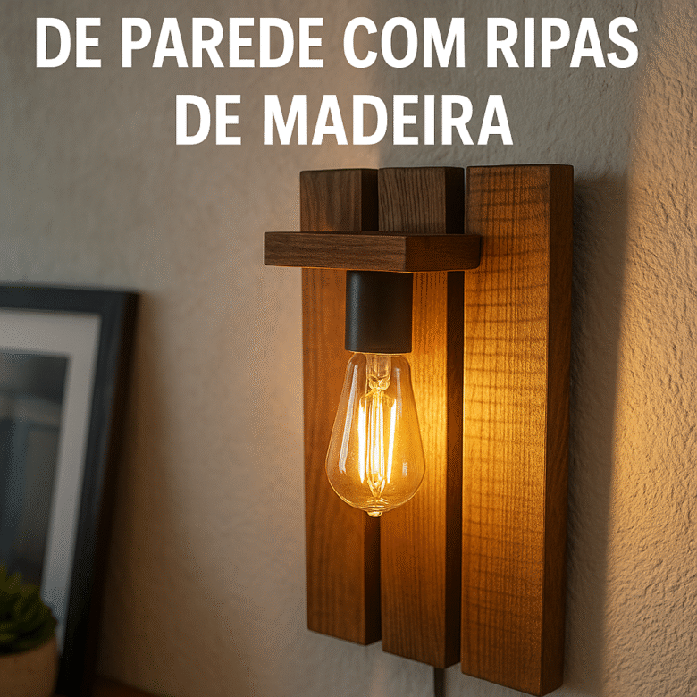 Como Criar Luminária de Parede com Ripas de Madeira