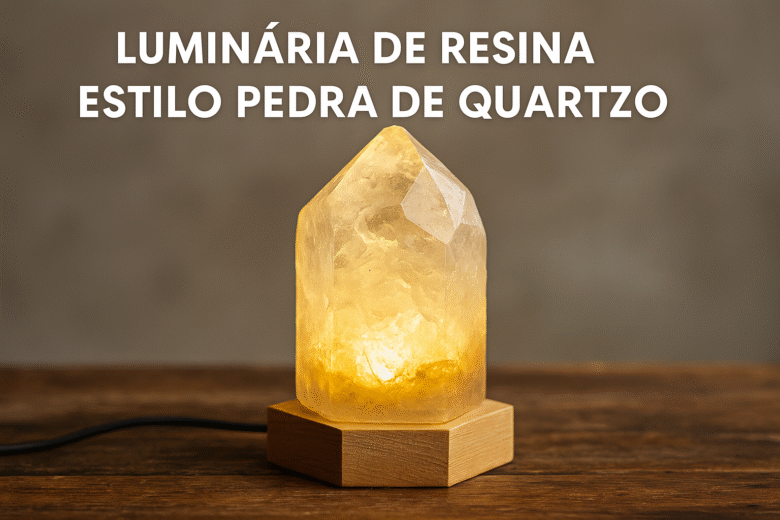 Como Criar Luminária em Resina Estilo Pedra de Quartzo