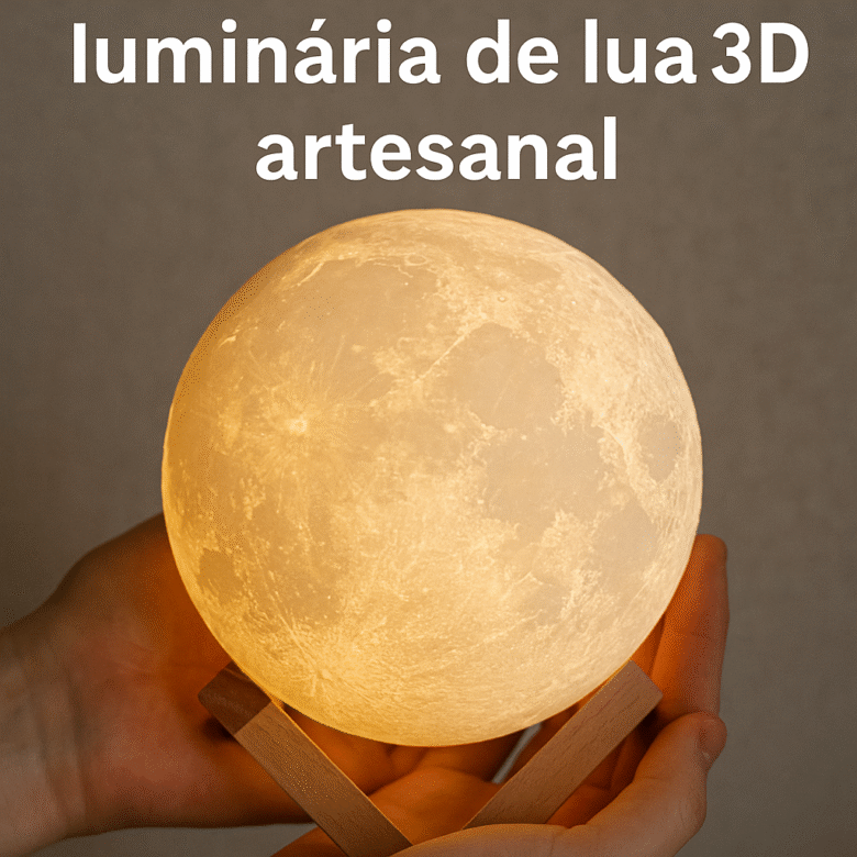 Como Fazer Luminária Artesanal em Formato de Lua 3D