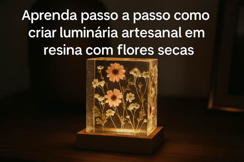 Como Fazer Luminária de Resina Transparente com Flores Naturais
