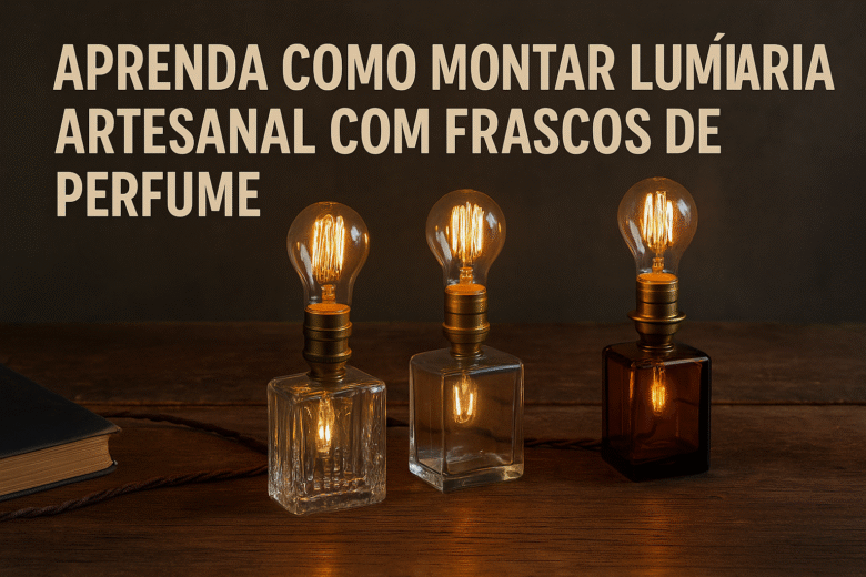 Como Montar Luminária Artesanal com Frascos de Perfume Antigos