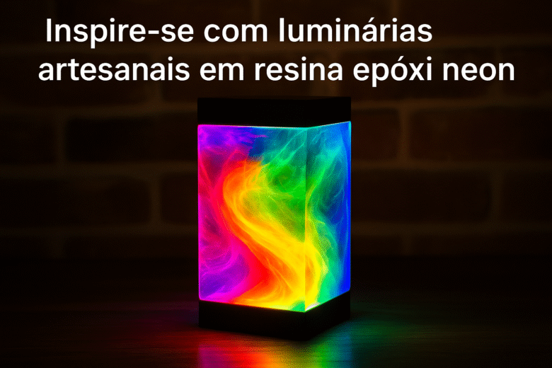 Ideias de Luminária em Resina Epóxi com Pigmentos Neon Transformando Luz em Arte Moderna
