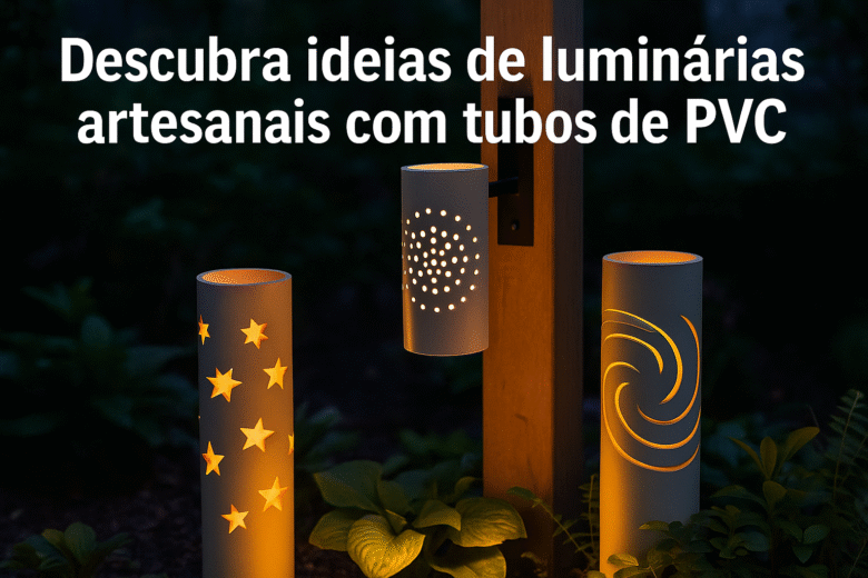 Ideias de Luminárias Artesanais com Tubos de PVC para Jardim