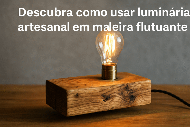 Luminária Artesanal em Madeira Flutuante para Decoração Moderna