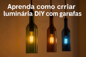 Luminária DIY de Garrafas de Cerveja Coloridas para Bar em Casa