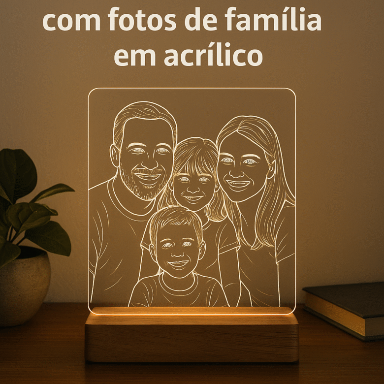 Luminária Personalizada com Fotos de Família em Acrílico Guia Completo