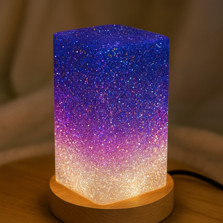 Luminária Personalizada em Resina com Glitter e Pigmentos Perolados Guia Completo para Criar Peças Únicas